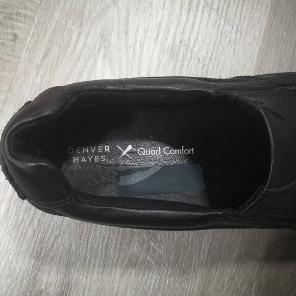 Denver Hayes Quad Comfort Men's Size 9.5 Black Full Grain Leather Upper Loafers - Picture 5 of 9